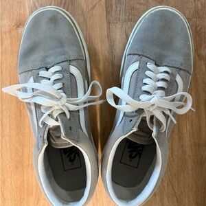 Vans Gray Suede women’s platform shoes.